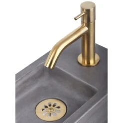 Differnz Wastafelkraan Gebogen – Kraan Koud Water – Toiletkraan – Mat Goud -Badkamerproducten 1200x1200 1986