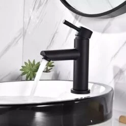 Merkloos Wastafelkraan 8500A - Badkamerkraan - Toiletkraan - Mengkraan - Mat Zwart -Badkamerproducten 1200x1200 1990