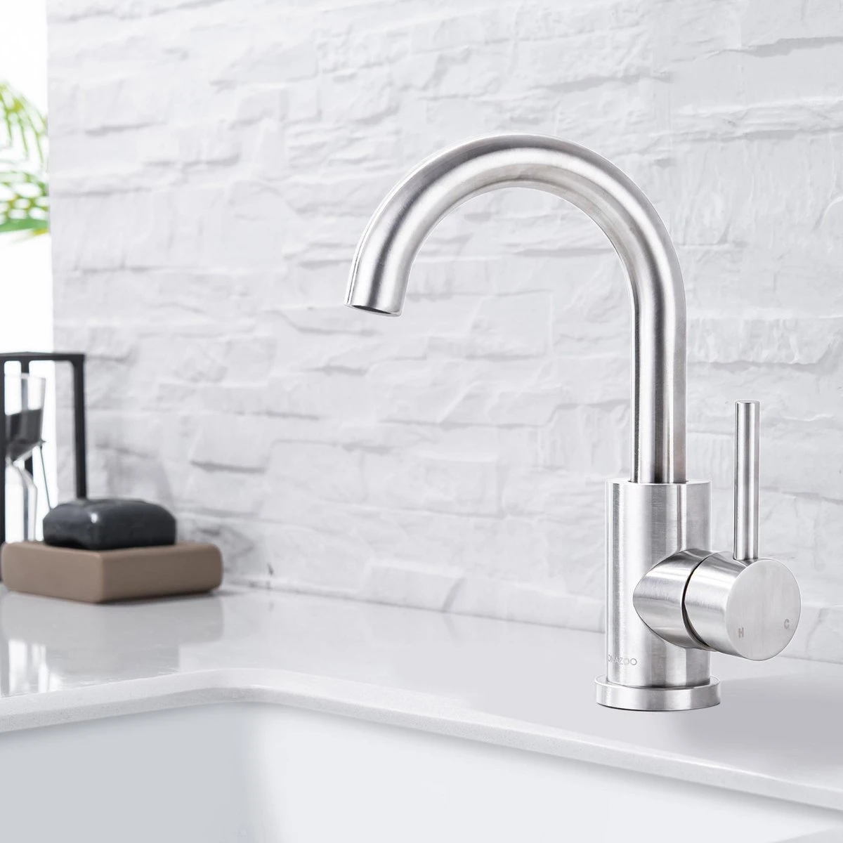 LOMAZOO Wastafelkraan Ivory - Mengkraan Wastafel - Kraan Badkamer - Wastafelmengkraan RVS 6 LOMAZOO Wastafelkraan Ivory - Mengkraan Wastafel - Kraan Badkamer - Wastafelmengkraan RVS - Afbeelding 6