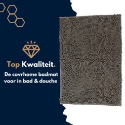 Merkloos Badmat Antislip 40 X 70 Cm - Douchemat - Antislipmat Douche - Extra Zacht - Eenvoudig Wasbaar - Grijs -Badkamerproducten 1200x1200 2066