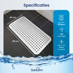 Merkloos Badmat Antislip - Douchemat - Antislipmat Bad - Antislipmat Douche - Schimmelbestendig - Met Zuignappen - Wasbaar - Wit -Badkamerproducten 1200x1200 2108