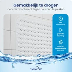 Merkloos Badmat Antislip - Douchemat - Antislipmat Bad - Antislipmat Douche - Schimmelbestendig - Met Zuignappen - Wasbaar - Wit -Badkamerproducten 1200x1200 2109