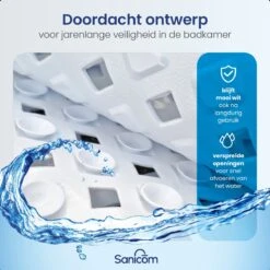 Merkloos Badmat Antislip - Douchemat - Antislipmat Bad - Antislipmat Douche - Schimmelbestendig - Met Zuignappen - Wasbaar - Wit -Badkamerproducten 1200x1200 2111