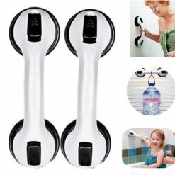 Merkloos 2x Anti Slip Zuig Handvat - Zuignap Handgreep Badkamer/Toilet - Badkamer Veiligheidsgreep - Handgreep Met Zuignappen - Badgreep - Krachtig En Verplaatsbaar - Trekvermogen Tot 50KG - 30cm -Badkamerproducten 1200x1200 2129