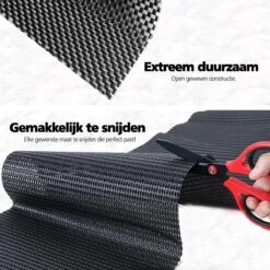 SWILIX ® Antislipmat Voor Kasten En Lades, Douchemat - Badkamermat - Badmat, Dienblad, Vloer - 4 Meter Rol - Anti Slip Mat - 400 X 30 Cm - Zwart -Badkamerproducten 1200x1200 2174