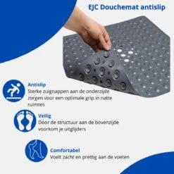 Douchemat - Antislipmat - Douchemat Antislip - Badmat - Badmat Antislip - Grijs - Antislipmat Douche - 53cm X 53cm - BPA Vrij - Antibacterieel - Antislip - Wasbaar- EJC Products 7 Douchemat - Antislipmat - Douchemat Antislip - Badmat - Badmat Antislip - Grijs - Antislipmat Douche - 53cm X 53cm - BPA Vrij - Antibacterieel - Antislip - Wasbaar- EJC Products -Badkamerproducten 1200x1200 2180