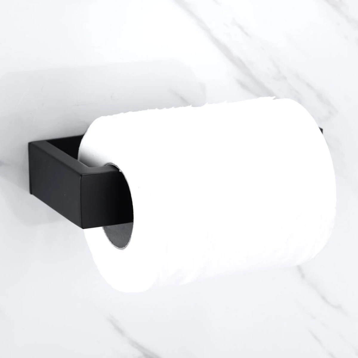 DesignX 3M™ Toiletrolhouder Zonder Boren Zwart Zelfklevend - WC Rolhouder - Matte - Papier - Houder - Incl. 3M Plakstrip 2 DesignX 3M™ Toiletrolhouder Zonder Boren Zwart Zelfklevend - WC Rolhouder - Matte - Papier - Houder - Incl. 3M Plakstrip - Afbeelding 2