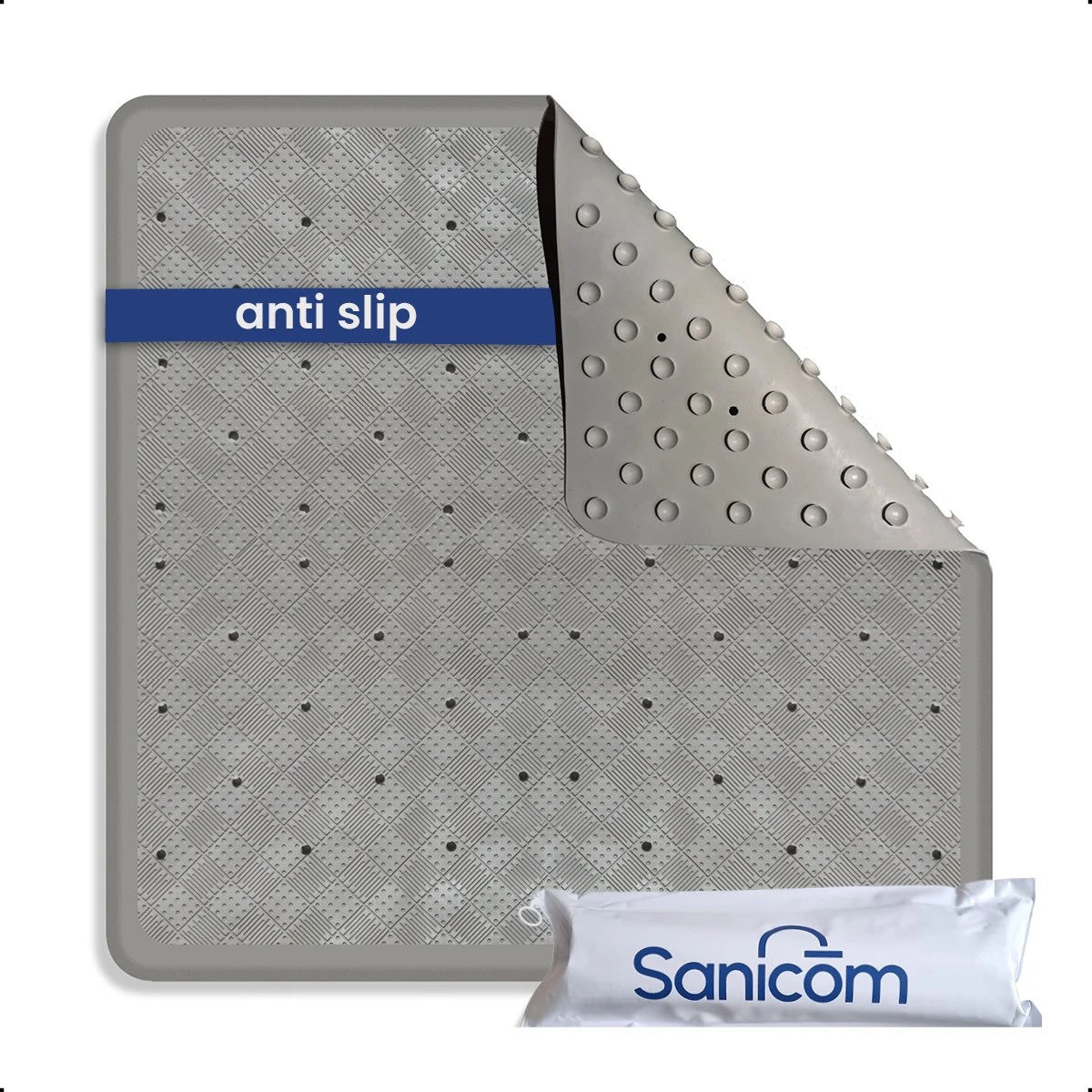 Merkloos Douchemat - Antislip Mat - Antislipmat Douche - Badmat - Schimmelbestendig - Met Zuignappen - Wasbaar - Grijs 1 Merkloos Douchemat - Antislip Mat - Antislipmat Douche - Badmat - Schimmelbestendig - Met Zuignappen - Wasbaar - Grijs