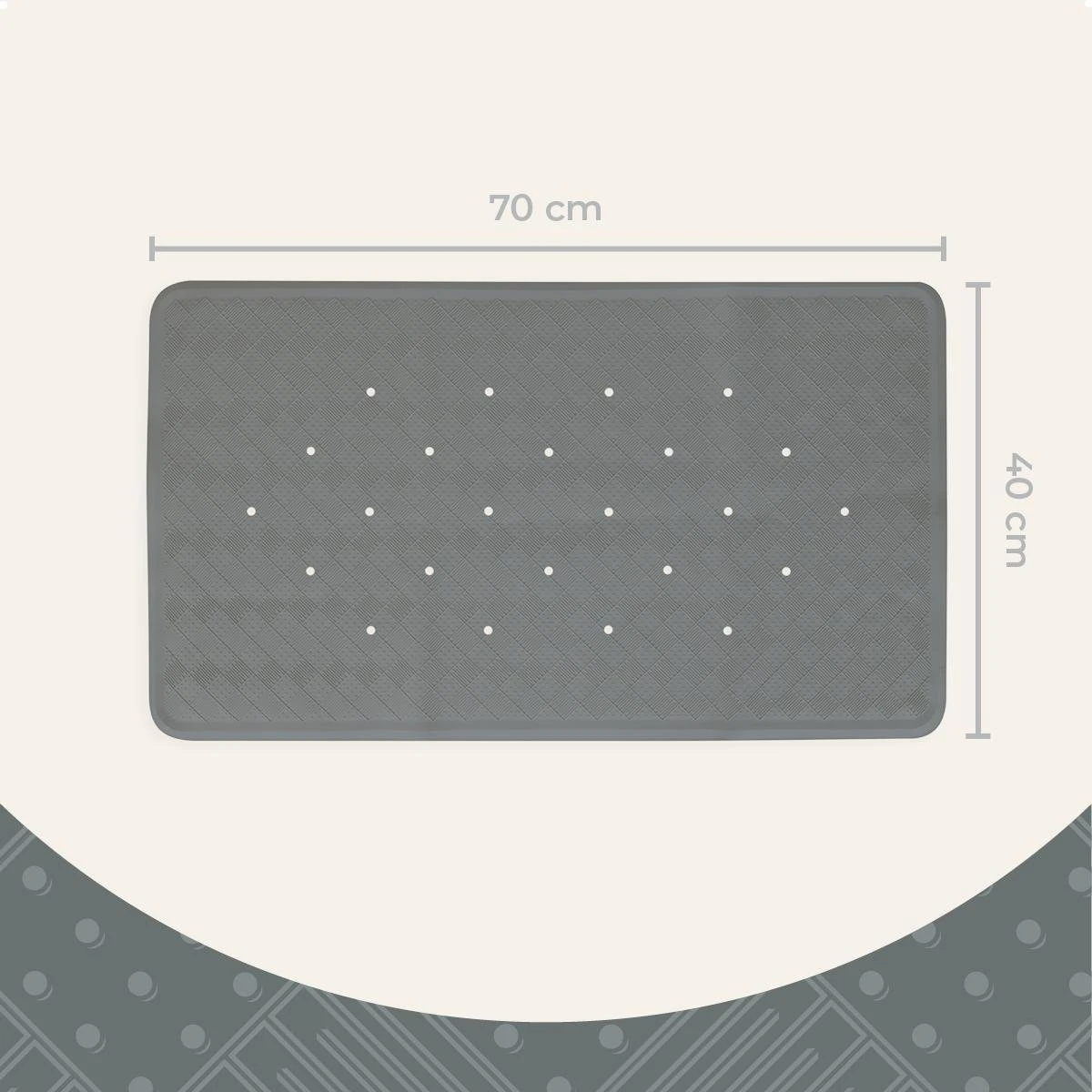 Badmat Grijs Antislip Mat 40 X 70 Cm - Douchemat - Voor Bad En Douche 4 Badmat Grijs Antislip Mat 40 X 70 Cm - Douchemat - Voor Bad En Douche - Afbeelding 4