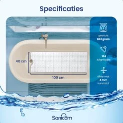 Merkloos Badmat Antislip - Douchemat - Antislipmat Bad - Antislipmat Douche - Schimmelbestendig - Met Zuignappen - Wasbaar - Wit -Badkamerproducten 1200x1200 2243