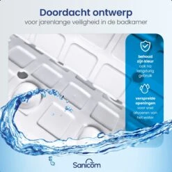 Merkloos Badmat Antislip - Douchemat - Antislipmat Bad - Antislipmat Douche - Schimmelbestendig - Met Zuignappen - Wasbaar - Wit -Badkamerproducten 1200x1200 2245