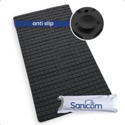 Merkloos Douchemat - Badmat Antislip - Antislipmat Douche - Antislipmat Bad - Schimmelbestendig - Met Zuignappen - Wasbaar - Zwart