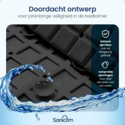 Merkloos Douchemat - Badmat Antislip - Antislipmat Douche - Antislipmat Bad - ​​Schimmelbestendig - Met Zuignappen - Wasbaar - Zwart -Badkamerproducten 1200x1200 2264