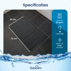 Merkloos Douchemat - Badmat Antislip - Antislipmat Douche - Antislipmat Bad - ​​Schimmelbestendig - Met Zuignappen - Wasbaar - Zwart -Badkamerproducten 1200x1200 2267