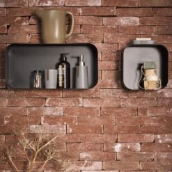 Sealskin Brix - Wandkubus Wandelement Wandrek - 12x24x24 Cm - Metaal - Zwart -Badkamerproducten 1200x1200 2298