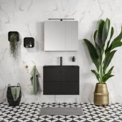 Sealskin Brix - Wandkubus Wandelement Wandrek - 12x24x24 Cm - Metaal - Zwart -Badkamerproducten 1200x1200 2301