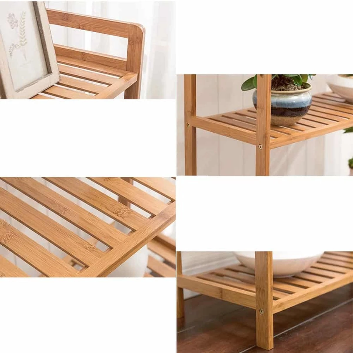 SensaHome Badkamerrek - Bamboe Design – Badkamerkast Met 5 Planken 5 SensaHome Badkamerrek - Bamboe Design – Badkamerkast Met 5 Planken - Afbeelding 5