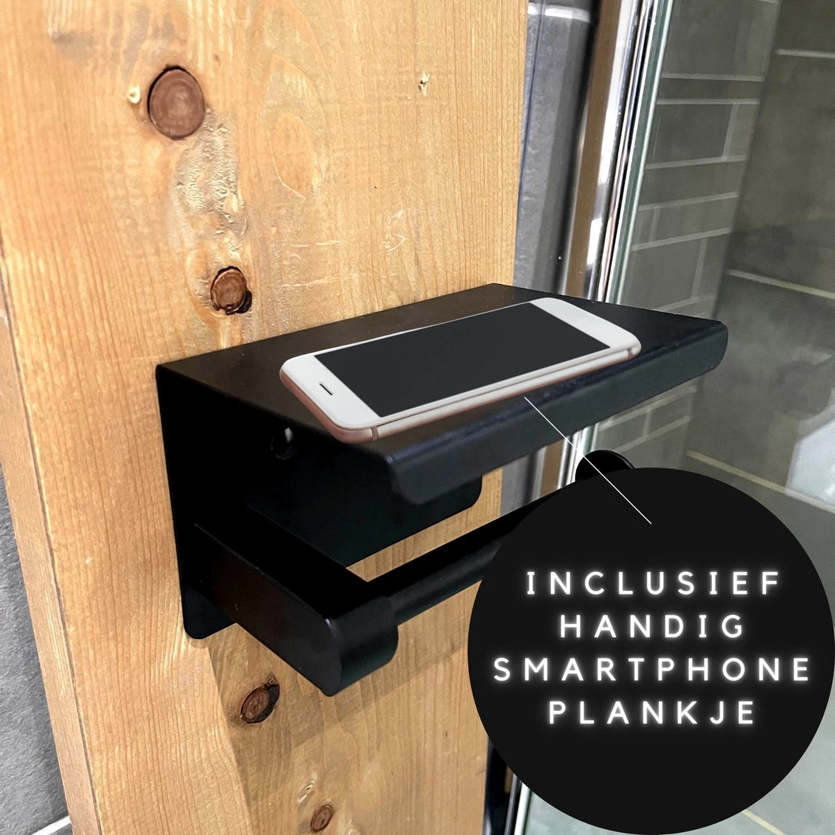 WC Rolhouder - Zelfklevend Toiletrolhouder Met Plankje - WC Papier Houder Zonder Boren - WC Rolhouder Met Plankje - Toiletrolhouder - Toiletrolhouder Zwart - Fienosa 5 WC Rolhouder - Zelfklevend Toiletrolhouder Met Plankje - WC Papier Houder Zonder Boren - WC Rolhouder Met Plankje - Toiletrolhouder - Toiletrolhouder Zwart - Fienosa - Afbeelding 5