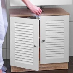 Casaria Wastafel Onderkast Met Uitsparing 60 X 30 X 60cm Witbruin -Badkamerproducten 1200x1200 2364