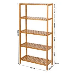 Badkamer Rek Met 5 Etages - Opbergrek Met Verstelbare Planken - 130 Cm Hoog En 60 Cm Breed - Bamboe 7 Badkamer Rek Met 5 Etages - Opbergrek Met Verstelbare Planken - 130 Cm Hoog En 60 Cm Breed - Bamboe -Badkamerproducten 1200x1200 2419