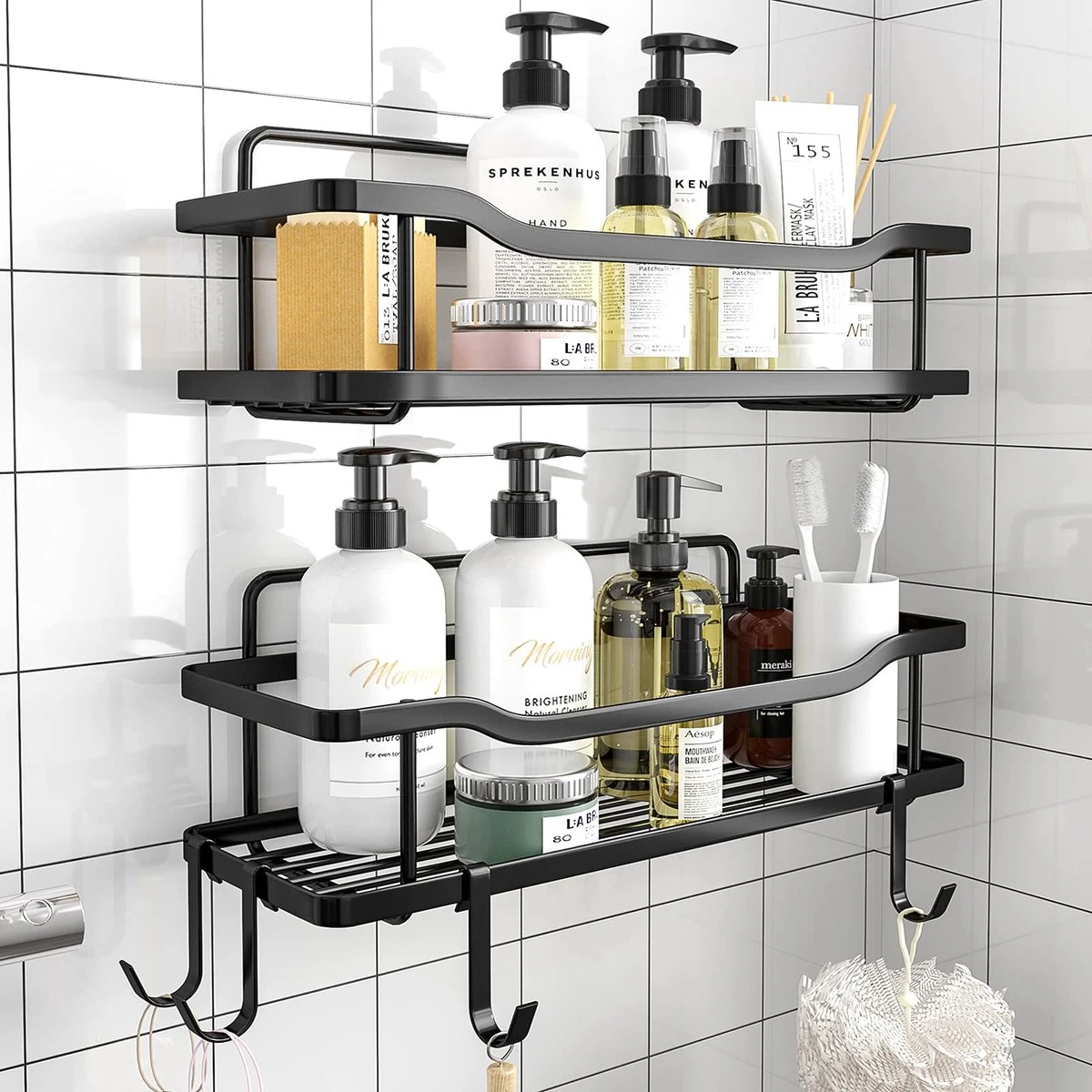 Merkloos RVS Doucherek - Badkamerrekken - Badkamerrek Zonder Boren - Shower Rack - Zelfklevend Doucherek - Doucherek Zonder Boren - Badkamer Accessoires - 2 Stuks 1 Merkloos RVS Doucherek - Badkamerrekken - Badkamerrek Zonder Boren - Shower Rack - Zelfklevend Doucherek - Doucherek Zonder Boren - Badkamer Accessoires - 2 Stuks