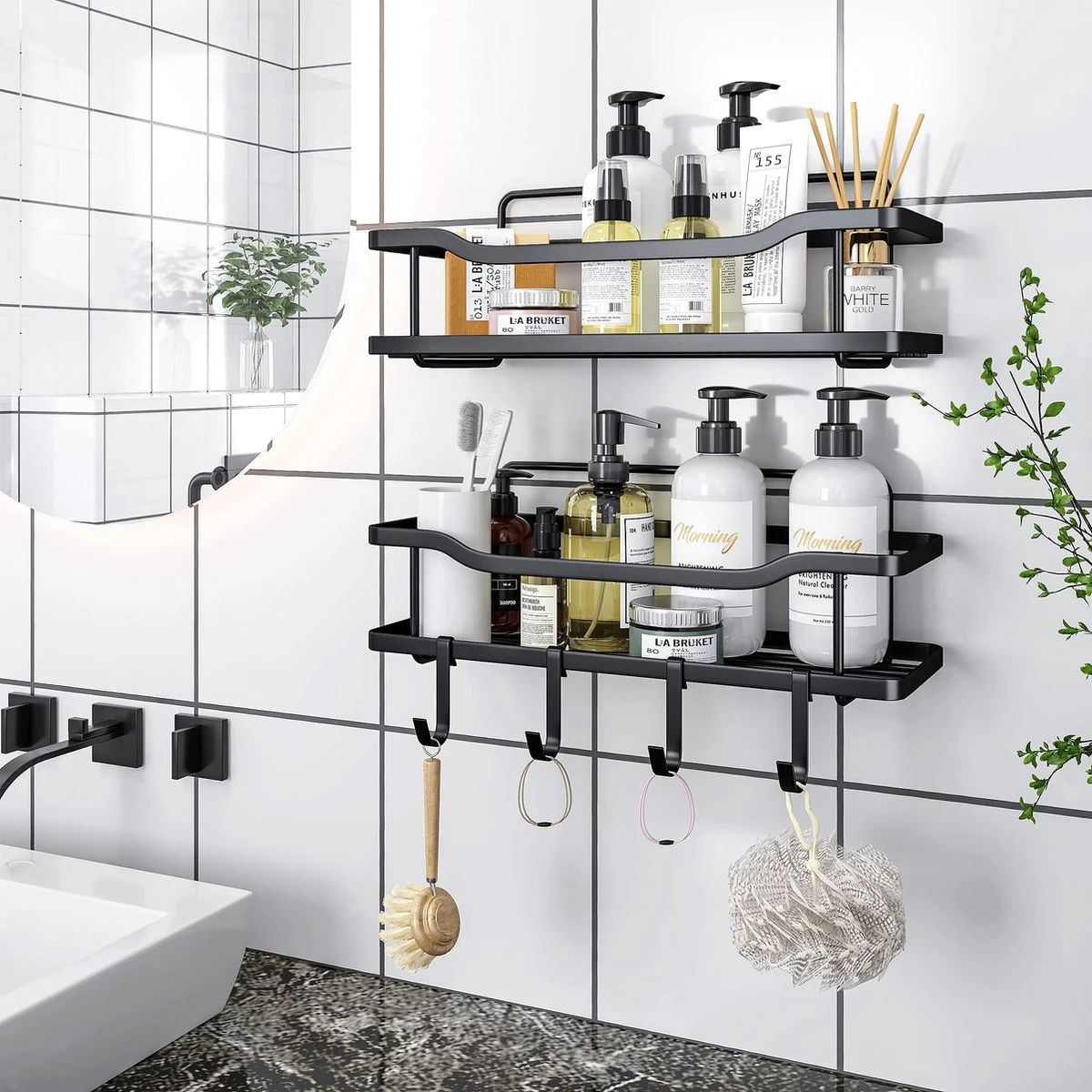 Merkloos RVS Doucherek - Badkamerrekken - Badkamerrek Zonder Boren - Shower Rack - Zelfklevend Doucherek - Doucherek Zonder Boren - Badkamer Accessoires - 2 Stuks 6 Merkloos RVS Doucherek - Badkamerrekken - Badkamerrek Zonder Boren - Shower Rack - Zelfklevend Doucherek - Doucherek Zonder Boren - Badkamer Accessoires - 2 Stuks - Afbeelding 6