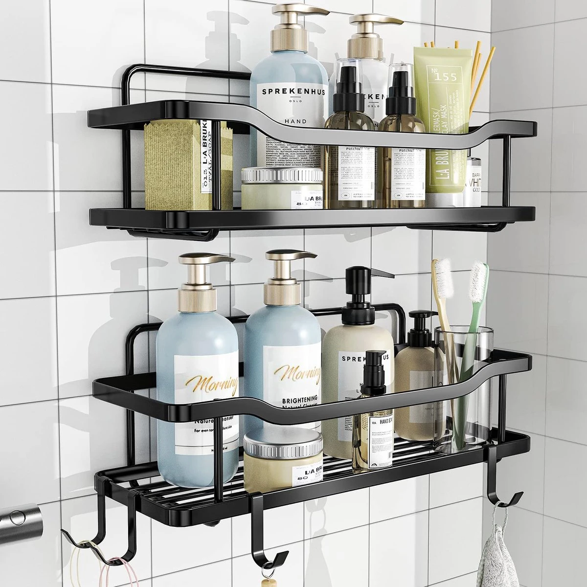 Merkloos RVS Doucherek - Badkamerrekken - Badkamerrek Zonder Boren - Shower Rack - Zelfklevend Doucherek - Doucherek Zonder Boren - Badkamer Accessoires - 2 Stuks 7 Merkloos RVS Doucherek - Badkamerrekken - Badkamerrek Zonder Boren - Shower Rack - Zelfklevend Doucherek - Doucherek Zonder Boren - Badkamer Accessoires - 2 Stuks - Afbeelding 7