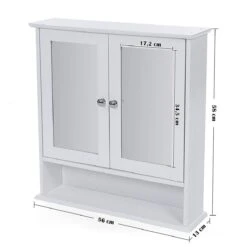 Badkamerkastje Met Twee Spiegels Als Deuren - Inclusief Open Plankje - 56x13x58cm - Wit 8 Badkamerkastje Met Twee Spiegels Als Deuren - Inclusief Open Plankje - 56x13x58cm - Wit -Badkamerproducten 1200x1200 2458