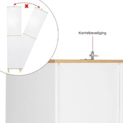 Kamyra® Scandinavisch Badkamermeubel - Badkamerkast, Wastafelmeubel, Opbergkast - Wit - 40x30x180 Cm - MDF -Badkamerproducten 1200x1200 2494