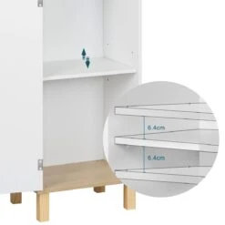 Kamyra® Scandinavisch Badkamermeubel - Badkamerkast, Wastafelmeubel, Opbergkast - Wit - 40x30x180 Cm - MDF -Badkamerproducten 1200x1200 2495