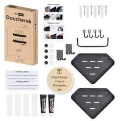 ACE Goods® Doucherek Zwart Hangend – Badkamerrek – Doucherek 2 Laags – Badkamerrekje Hoekrek Douche – Inclusief Haakjes 17 ACE Goods® Doucherek Zwart Hangend – Badkamerrek – Doucherek 2 Laags – Badkamerrekje Hoekrek Douche – Inclusief Haakjes -Badkamerproducten 1200x1200 25
