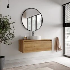 Badkamermeubel Jelsey 100 Cm Eiken - Met Waskom -Badkamerproducten 1200x1200 2544