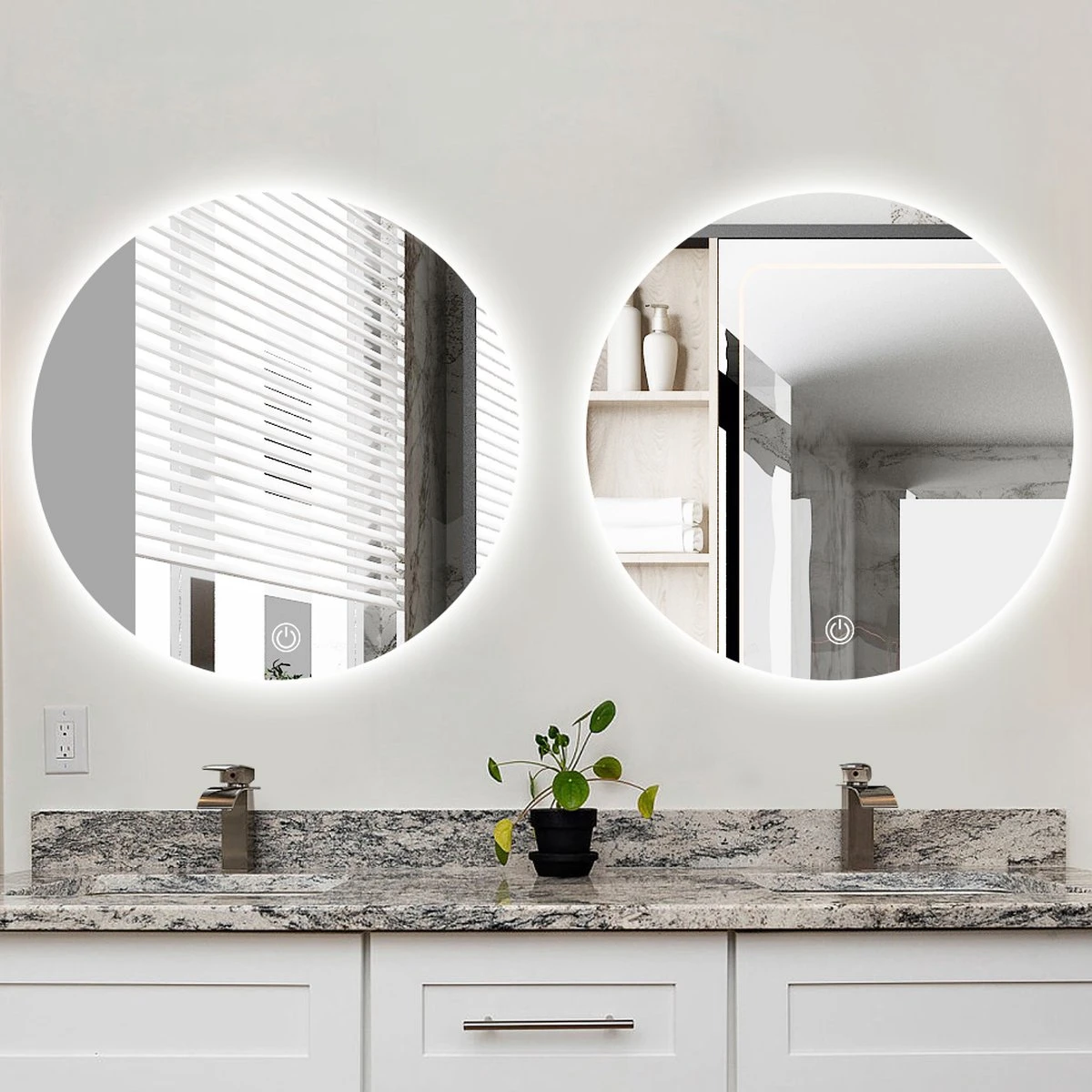 SensaHome - Ronde Badkamerspiegel Frameloos Met LED Verlichting - Wandspiegel - 60CM 3 SensaHome - Ronde Badkamerspiegel Frameloos Met LED Verlichting - Wandspiegel - 60CM - Afbeelding 3