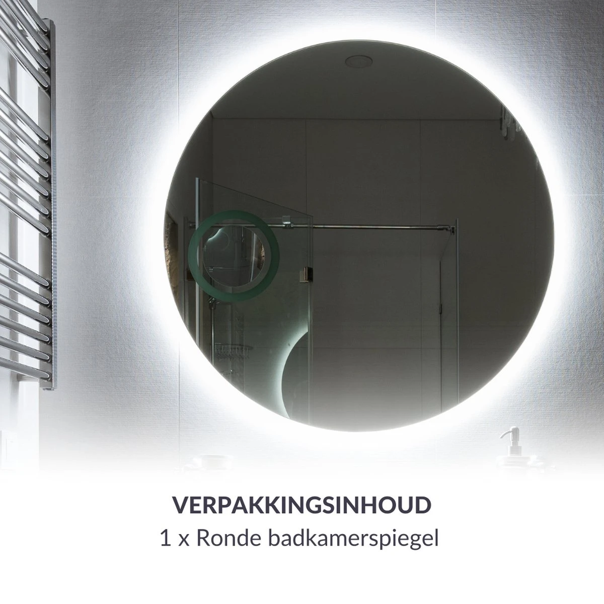 SensaHome - Ronde Badkamerspiegel Frameloos Met LED Verlichting - Wandspiegel - 60CM 8 SensaHome - Ronde Badkamerspiegel Frameloos Met LED Verlichting - Wandspiegel - 60CM - Afbeelding 8