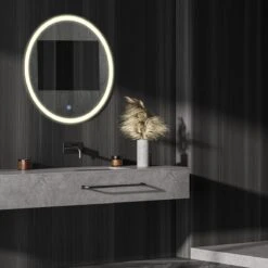 LOMAZOO Badkamerspiegel Met LED Verlichting - Badkamer Spiegel - Spiegel Badkamer - Spiegel Douche - Verwarming Anti Condens - 100 Cm Rond [DETROIT] -Badkamerproducten 1200x1200 2564