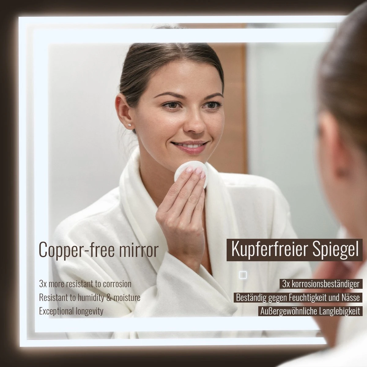 LED Badkamer Spiegel 120x 60 Cm, Digitale Klok, Dimbaar, Anticondensfunctie 19 LED Badkamer Spiegel 120x 60 Cm, Digitale Klok, Dimbaar, Anticondensfunctie - Afbeelding 19