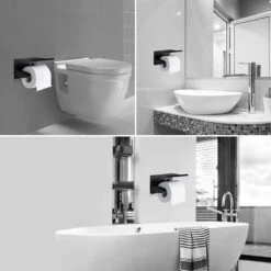 BOTC Toiletrolhouder Met Handdoekhaakjes - Toiletrolhouder - Toiletrolhouder - Zelfklevend / Boren / Zonder Boren - RVS - Zwart 14 BOTC Toiletrolhouder Met Handdoekhaakjes - Toiletrolhouder - Toiletrolhouder - Zelfklevend / Boren / Zonder Boren - RVS - Zwart -Badkamerproducten 1200x1200 270