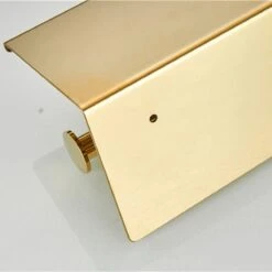 Merkloos TDR - Dubbele Toiletrol Houder - RVS - Met Geïntegreerd Goudkleurig Plankje / Planchet -Badkamerproducten 1200x1200 274