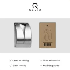 QUVIO Handdoek Houder RVS - Handdoek Of Theedoek Klem Met Plakstrip Voor In Keuken, Badkamer, Toilet Of Bijkeuken - Strak Design En Geen Schroeven Nodig - Staal - Klem - Theedoek -Badkamerproducten 1200x1200 301
