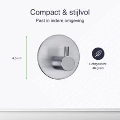 4x Handdoekhaakjes (Zelfklevend) Van RVS Zilver – Zelfklevende Haakjes – Wandhaak – Handdoekhouder – Ophanghaken Voor Keuken Of Badkamer (Accessoires) -Badkamerproducten 1200x1200 304