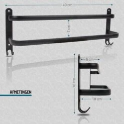 Vannons - Handdoekrek - Handdoekrek Badkamer - 2 Handdoeken - Zwart -Badkamerproducten 1200x1200 379
