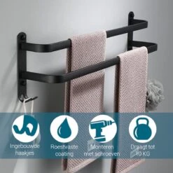 Vannons - Handdoekrek - Handdoekrek Badkamer - 2 Handdoeken - Zwart -Badkamerproducten 1200x1200 381