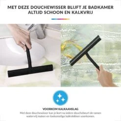 Douchewisser Met Ophanghaak – Trekker Douche – Douchetrekker Voor Badkamer – Raamwisser Douche – Zwart -Badkamerproducten 1200x1200 426