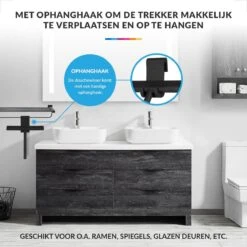 Douchewisser Met Ophanghaak – Trekker Douche – Douchetrekker Voor Badkamer – Raamwisser Douche – Zwart -Badkamerproducten 1200x1200 427