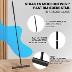 Vloertrekker Met Steel - Vloerwisser Voor In Badkamer - Watertrekker Douche - Douchewisser Zwart -Badkamerproducten 1200x1200 441