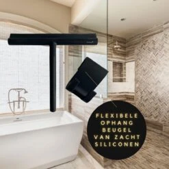 Fienosa Douchewisser Anti Kras Siliconen - Zachte Glashaak - Zwart -Badkamerproducten 1200x1200 449