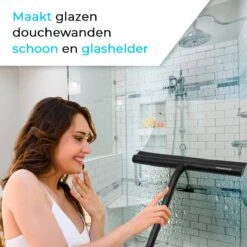 Minismus Extra Brede Douchewisser Met Magneethouder Ophangsysteem Ophanghaak - 33 Cm Breed - Zwart -Badkamerproducten 1200x1200 455