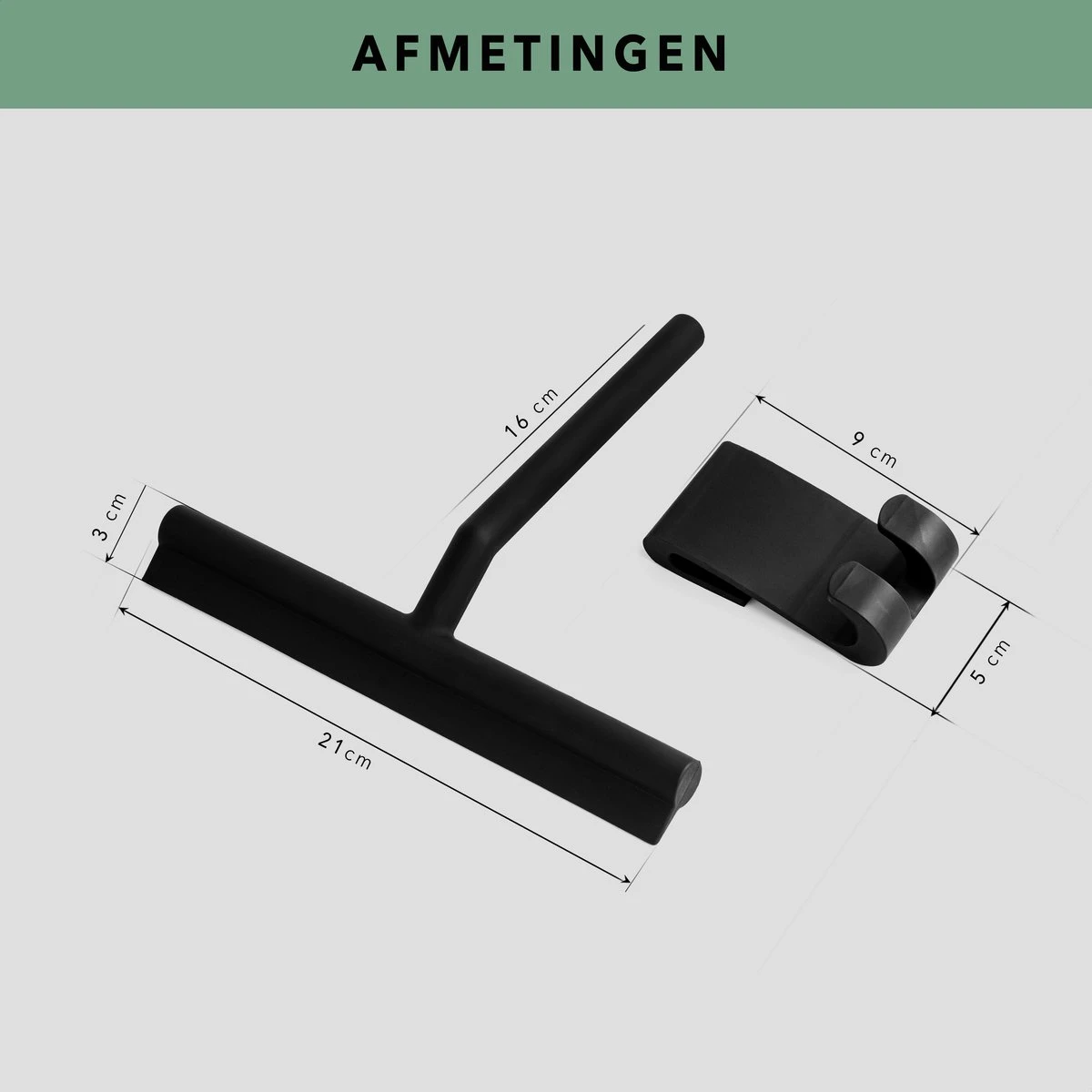 Douchewisser Zwart Met Ophangsysteem- Badkamer Accessoires- Raamwisser- Trekker Douche- Silicone- 21cm X 16cm 2 Douchewisser Zwart Met Ophangsysteem- Badkamer Accessoires- Raamwisser- Trekker Douche- Silicone- 21cm X 16cm - Afbeelding 2
