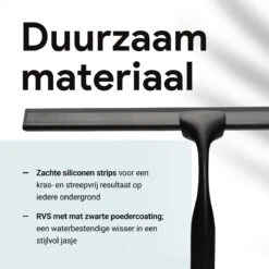 Douchewisser Met Ophanghaak En 2 Extra Strips - Raamwisser Voor Douche - Raamtrekker Zwart -Badkamerproducten 1200x1200 505