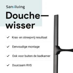 Douchewisser Met Ophanghaak En 2 Extra Strips - Raamwisser Voor Douche - Raamtrekker Zwart -Badkamerproducten 1200x1200 511